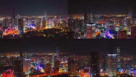 大连城市繁华夜景航拍 大连夜景航拍高清在线视频素材下载