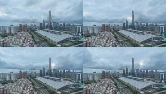 深圳皇岗上围看向平安金融中心延时摄影高清在线视频素材下载