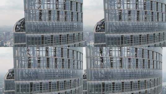 上海中心大厦穹顶特写航拍高清在线视频素材下载