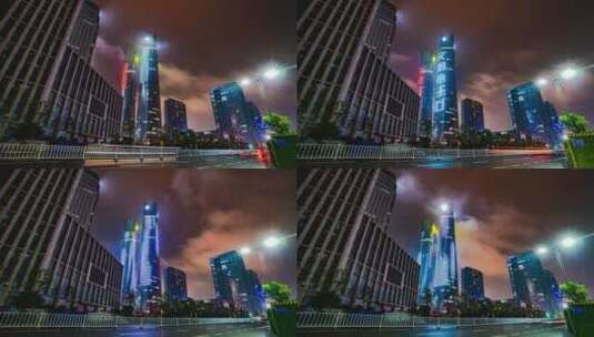 南昌双子塔夜景延时高清在线视频素材下载