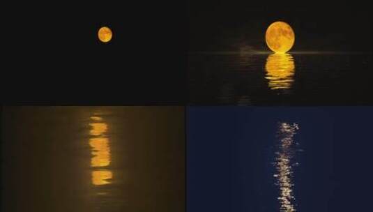 水中月亮倒影高清在线视频素材下载