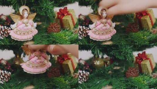 圣诞树上的天使高清在线视频素材下载