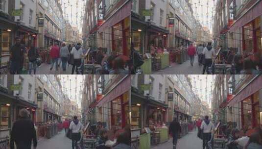 圣诞装饰的商业街高清在线视频素材下载