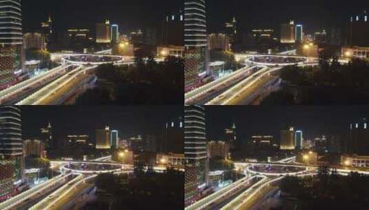 城市交通交叉路口车辆行驶航拍高清在线视频素材下载