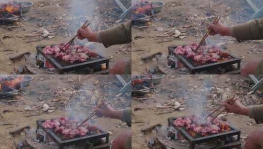 大凉山烤乳猪肉高清在线视频素材下载