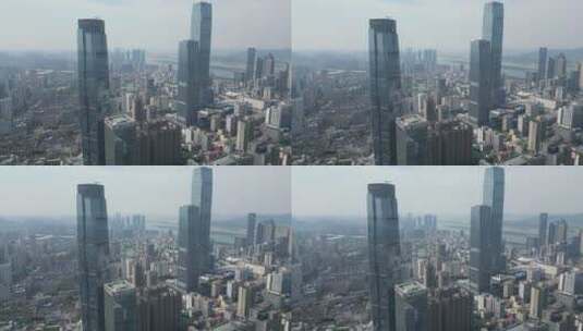 湖南长沙国金中心第一高楼航拍高清在线视频素材下载