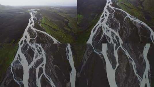 冰岛河流脉络高清在线视频素材下载