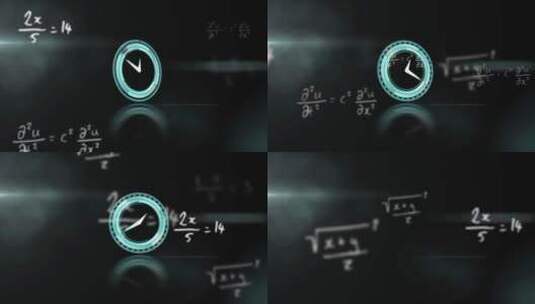 数学方程式数学公式时钟高清在线视频素材下载