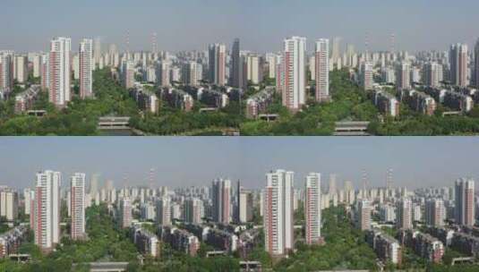 山东济宁市城市风光航拍4K视频高清在线视频素材下载