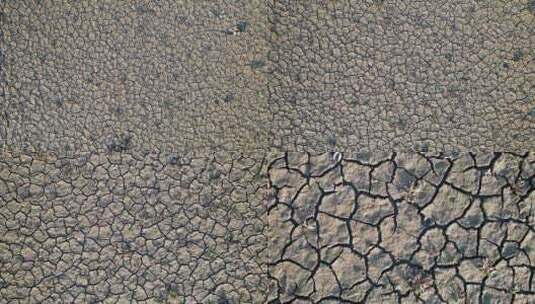 航拍干旱的大地裂缝高清在线视频素材下载