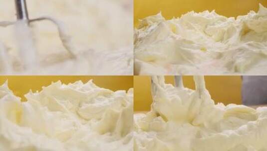 奶油 动物奶油 奶油打发 奶油创意 打奶油高清在线视频素材下载