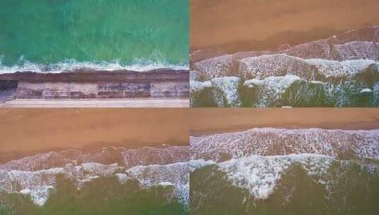 海浪浪花拍打沙滩高清在线视频素材下载