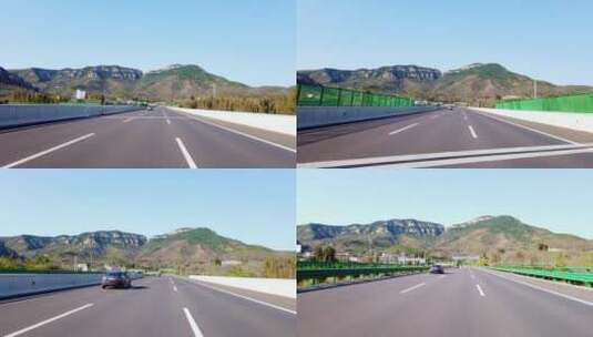 4k 户外高速公路天际线和自然风光高清在线视频素材下载