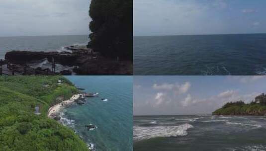 涠洲岛海边风浪火山岩海岛风景3高清在线视频素材下载