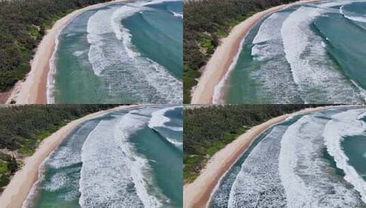 海岸线海湾海滩沙滩航拍高清在线视频素材下载