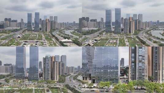 成都中国太平金融大厦航拍高清在线视频素材下载