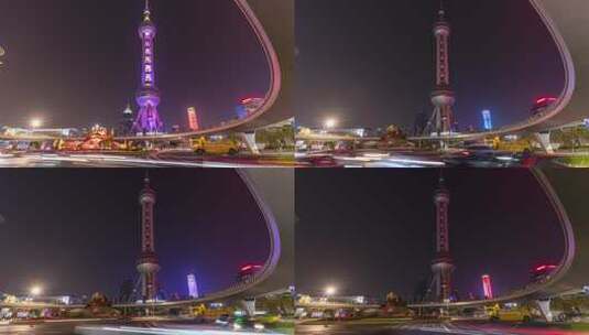 上海东方明珠关灯瞬间延时4K高清在线视频素材下载