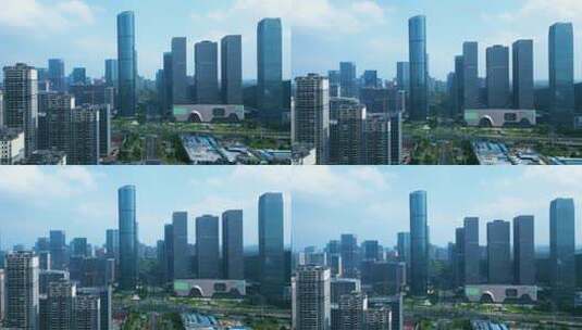 南宁航拍 城市高楼大厦 五象新区总部基地高清在线视频素材下载
