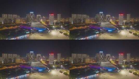大连繁华城市夜景东港城市夜景延时高清在线视频素材下载