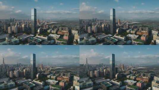 深圳高楼河套光汇石油大厦周边高楼高清在线视频素材下载