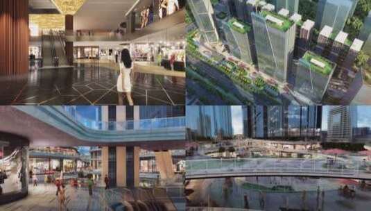 大型高端商业广场商业中心商场三维动画浏览高清在线视频素材下载