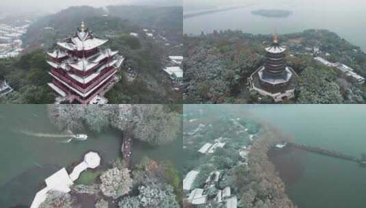 杭州西湖雪景高清在线视频素材下载