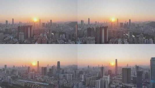 深圳罗湖城市夕阳大景高清在线视频素材下载