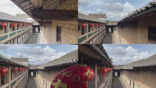风景中国民俗古民居客家围龙屋横移高清在线视频素材下载