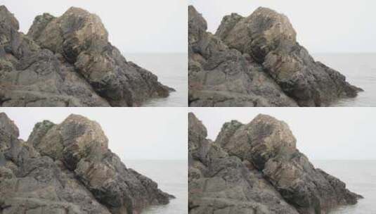 灵门村海岸礁石高清在线视频素材下载
