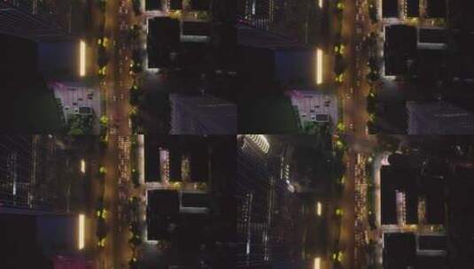 航拍武汉城市道路夜景高清在线视频素材下载