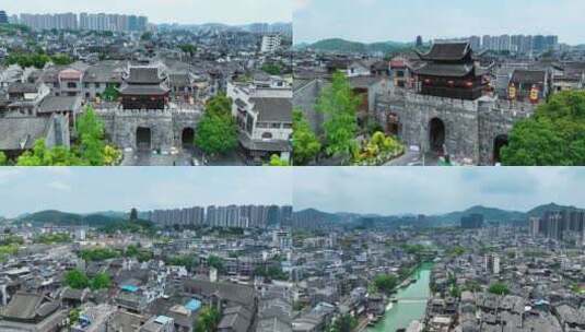 4K航拍湘西州吉首市乾州古城合集高清在线视频素材下载