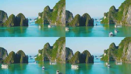 越南下龙湾的美丽风景高清在线视频素材下载