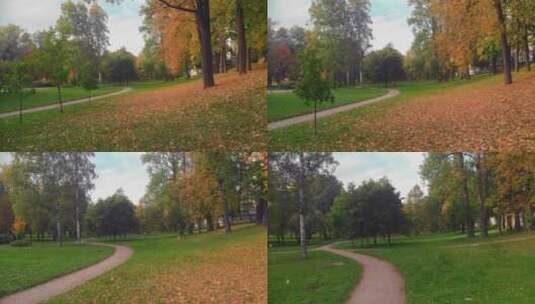 秋天的公园高清在线视频素材下载