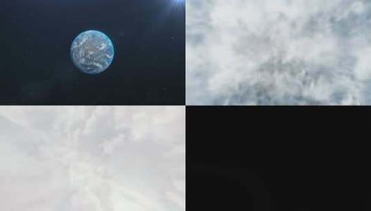 俯冲地球穿梭云层高清在线视频素材下载