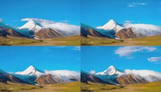 4k昆仑山玉珠峰云海延时拍摄高清在线视频素材下载