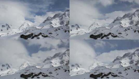雪山和云彩延时高清在线视频素材下载