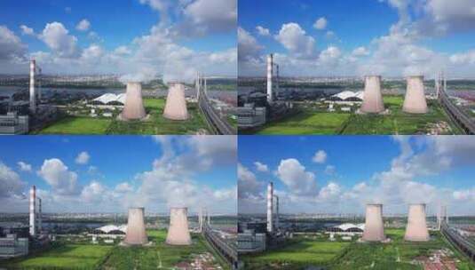 上海市闵行区工业环境航拍风光高清在线视频素材下载