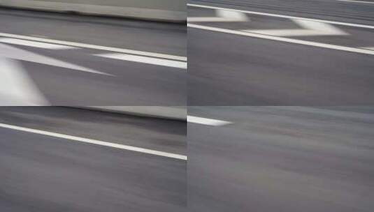 高速公路速度感高速行驶路面速度车窗外风景高清在线视频素材下载