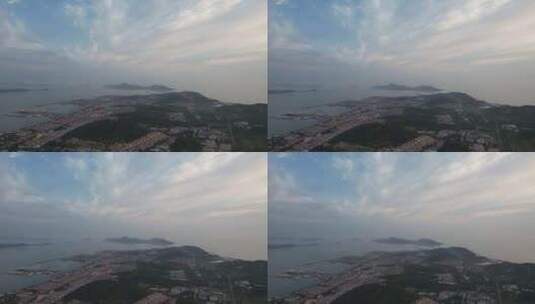 山东烟台长岛全景航拍高清在线视频素材下载