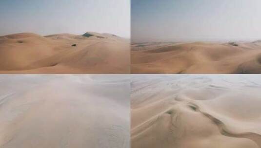 内蒙古阿拉善乌兰布和沙漠低空飞跃沙丘高清在线视频素材下载