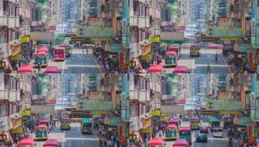 香港通菜街_香港老街区_香港街市日景延时高清在线视频素材下载
