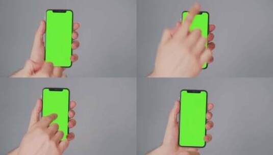拿着一只手机带有绿幕的高清在线视频素材下载