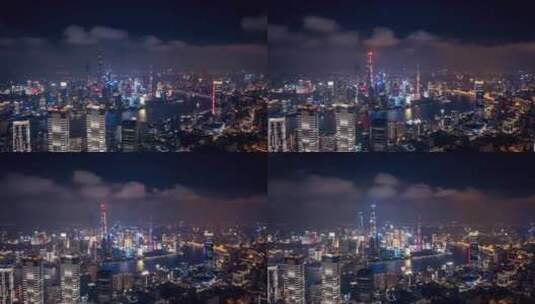 4K城市上海北外滩繁华夜景航拍高清在线视频素材下载