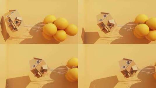 黄色气球创意循环背景动画高清在线视频素材下载