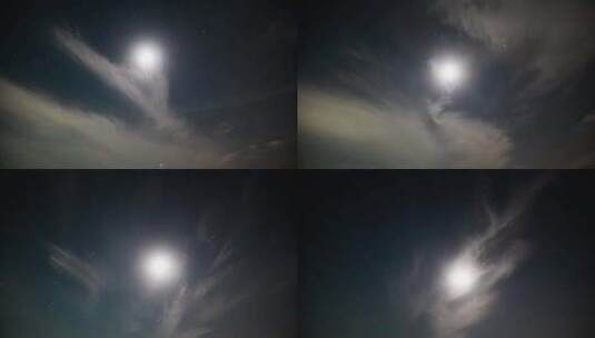 夜晚月亮月球浩瀚宇宙璀璨星空高清在线视频素材下载