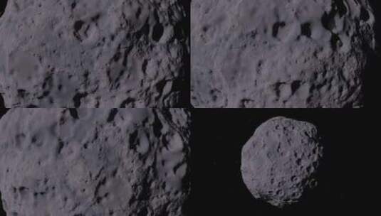 宇宙太空中漂浮的陨石小行星坑洼的表面高清在线视频素材下载