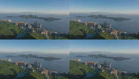 香港太平山夏力道西高山海滨货轮黄昏延时高清在线视频素材下载