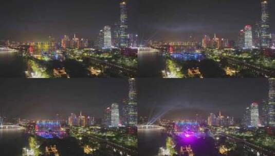 【正版4K素材】广州城市夜景航拍高清在线视频素材下载