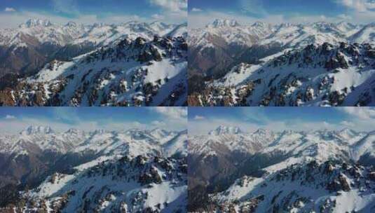  博格达峰 雪山 航拍风光高清在线视频素材下载