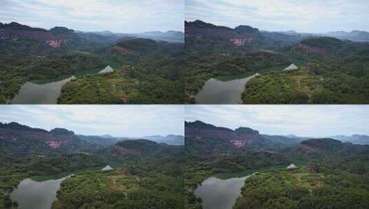 航拍韶关丹霞地貌 丹霞山阳元峰长老峰景区高清在线视频素材下载